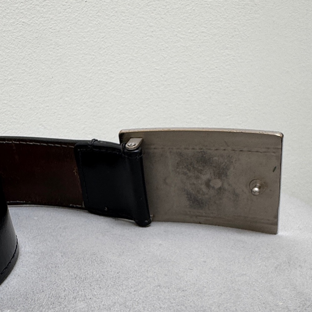 Louis Vuitton Black Belt with Engraved Silver Buckle size 95/38 - Picture 4 of 9